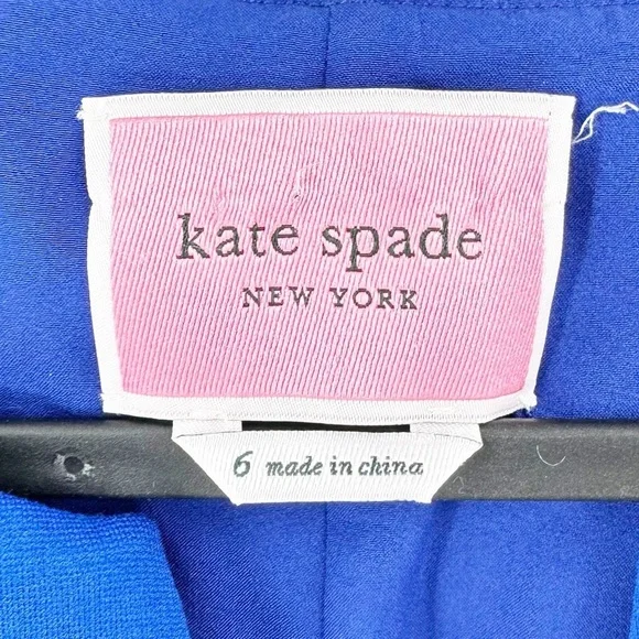 ✅ KATE SPADE ROYAL BLUE Seamed Ponte Dress V-NECK GATHERED WAIST SIZE 6 - Picture 5 of 6